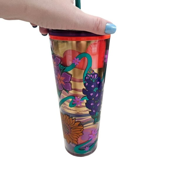 Rex‎ Hamilton Starbucks NWT Limited Edition Floral Tumbler 24 Oz Bright Artsy - Picture 10 of 13